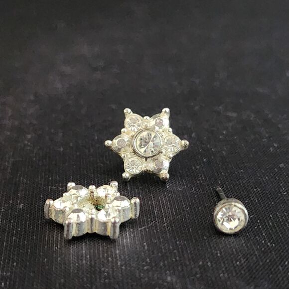 Faceted Rhinestone Set Necklace Bracelet Convertible Earrings VTG Estate Jewelry - Picture 13 of 14